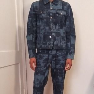 Daily Paper denim set (jacket, size small and jeans, size 30)